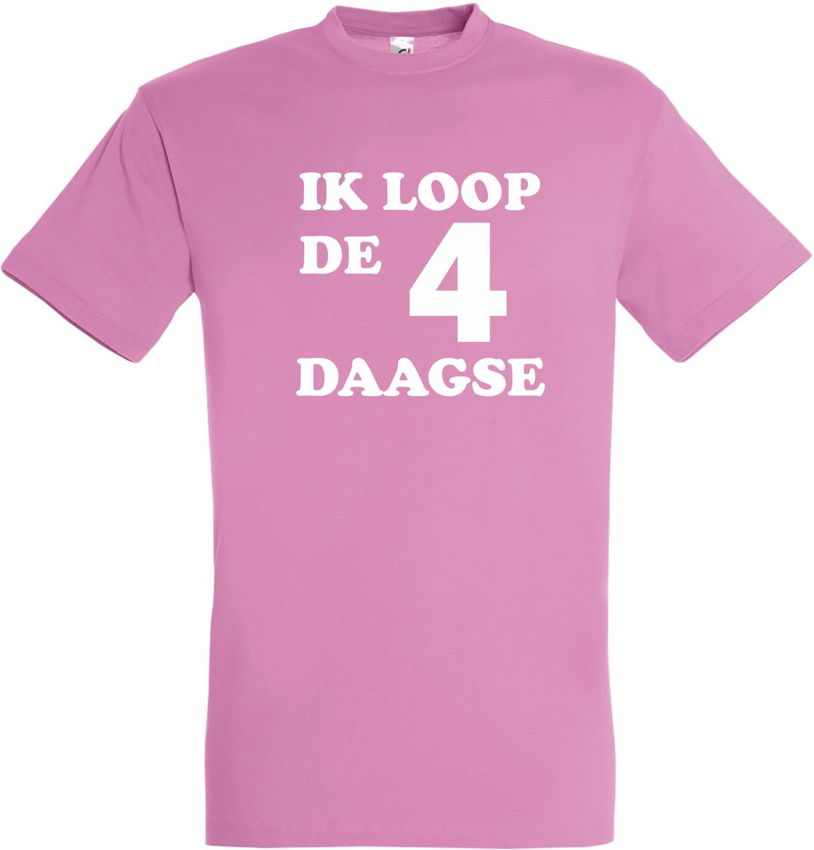 T-shirt Ik loop de 4 daagse |Wandelvierdaagse | vierdaagse Nijmegen | Roze woensdag | Roze | maat S